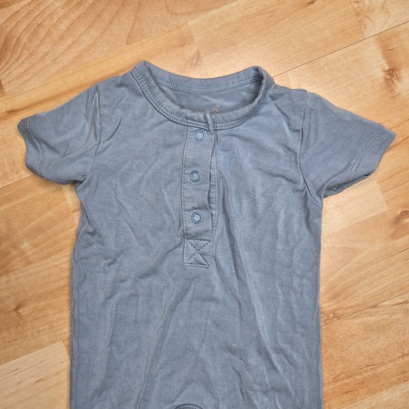 Kyte Baby Rayon Bamboo Short Sleeve Jumpsuit Blue 0-3 Months Soft - Picture 2 of 5